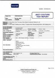 Test Report - Juicy Couture